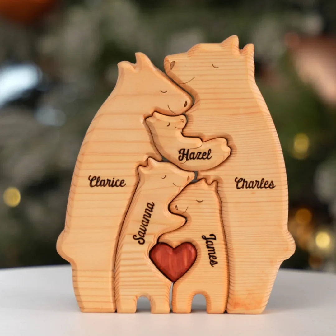 Puzzle personalizzato in legno con orsetto